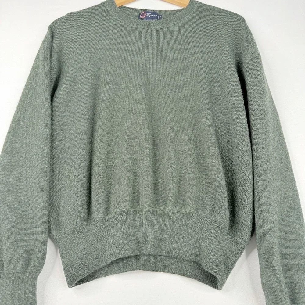 Faconnable Sweater Men's 100% Merino Wool Crew‎ Neck Preppy Jumper Pullover SZ-L